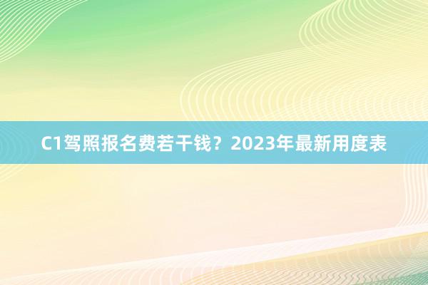 C1驾照报名费若干钱？2023年最新用度表